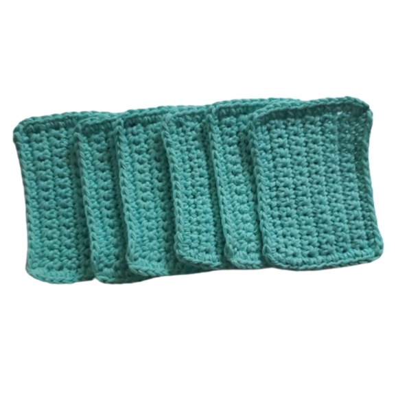 Seabreeze Blue Handmade Reusable Sponges-Set of 6 - Picture 2 of 6